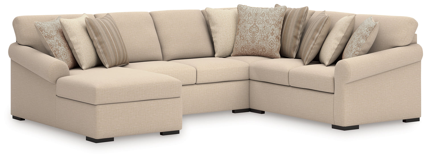 LadyMae Twill 4-Piece Sectional with Chaise - 59404S7