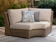 Laguna Heights Beige Outdoor Curved Corner Chair with Cushion - PCP790-851