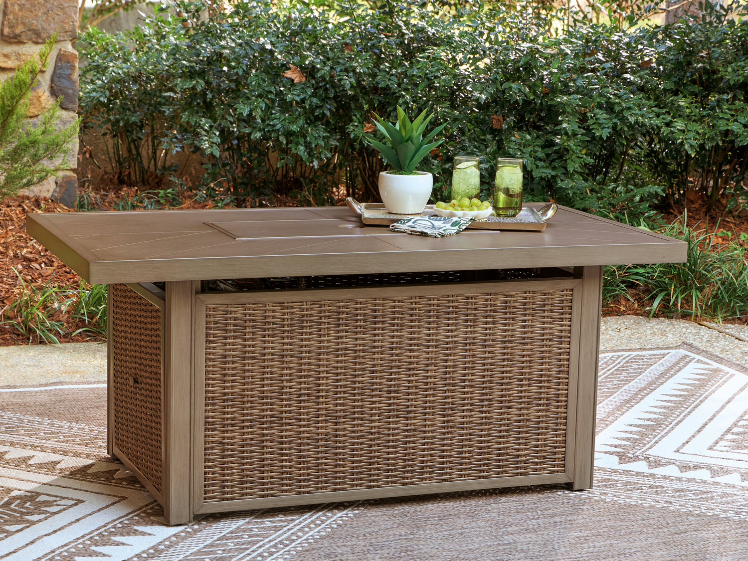Laguna Heights Beige Outdoor Fire Pit Table - PCP790-773