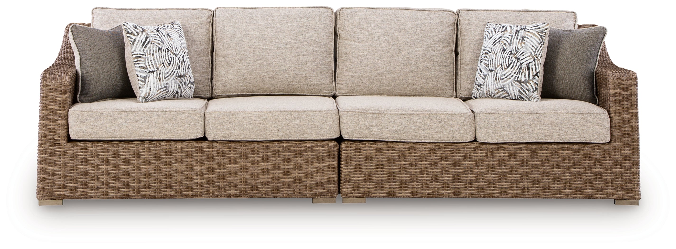 Laguna Heights Beige Outdoor Right and Left-arm Facing Loveseat with Cushion (Set of 2) - PCP790-854