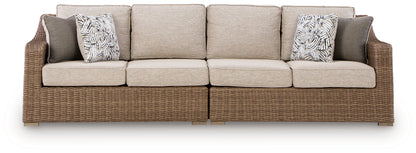 Laguna Heights Beige Outdoor Right and Left-arm Facing Loveseat with Cushion (Set of 2) - PCP790-854