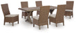 Laguna Heights Outdoor Dining Table and 6 Chairs in Beige from Ashley - Luna Furniture