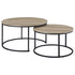 Lainey 2-piece Round Nesting Coffee Table Distressed Pine - 736040