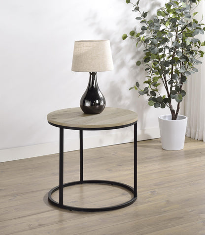 Lainey Round Occasional Side End Table Distressed Pine - 736047