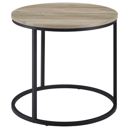 Lainey Round Occasional Side End Table Distressed Pine - 736047