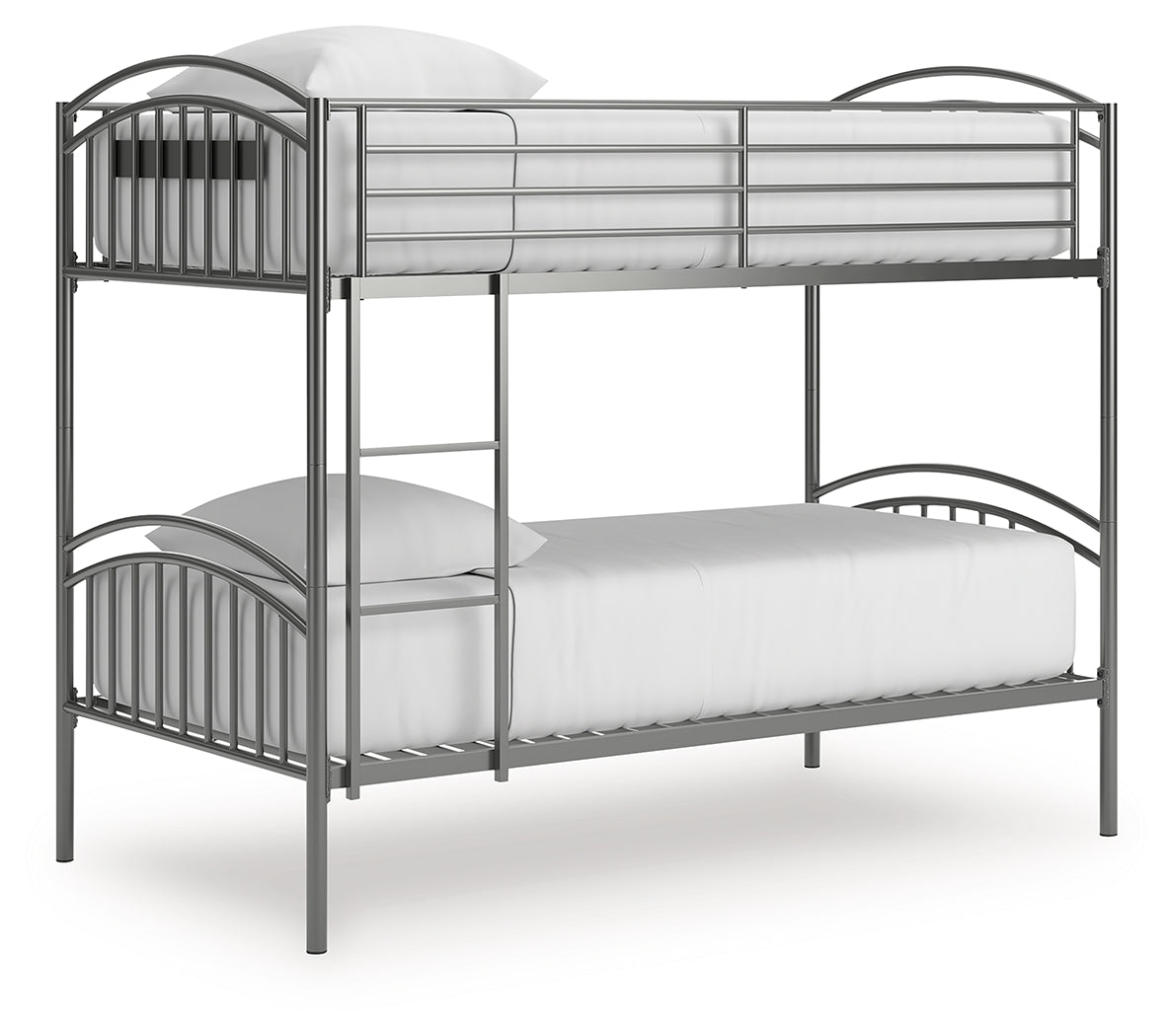 Lanceburg Gray Twin over Twin Bunk Bed and 2 Mattresses - PCB400B1