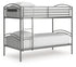 Lanceburg Gray Twin over Twin Bunk Bed and 2 Mattresses - PCB400B1