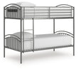 Lanceburg Gray Twin over Twin Bunk Bed and 2 Mattresses - PCB400B1