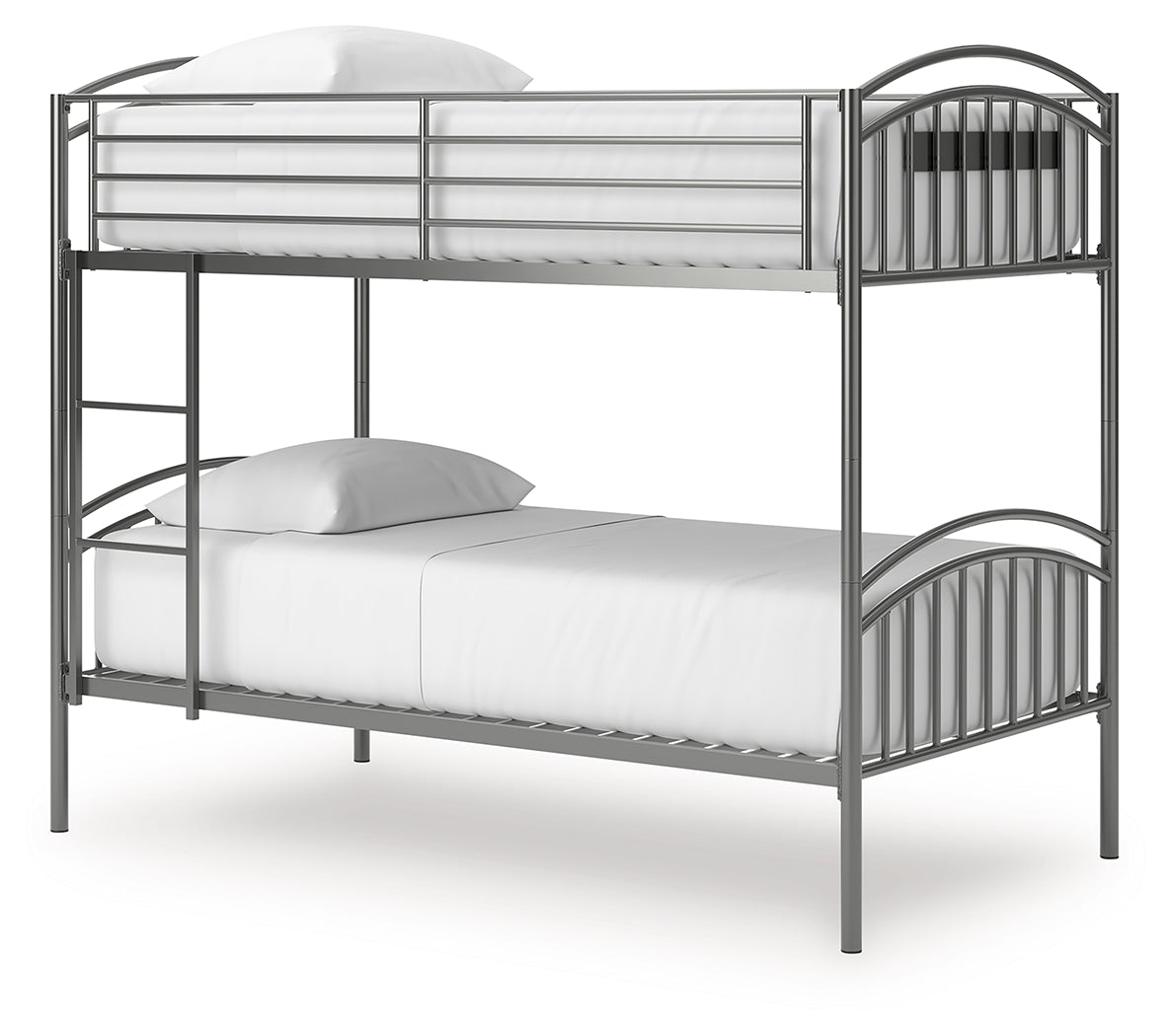 Lanceburg Gray Twin over Twin Bunk Bed and 2 Mattresses - PCB400B1