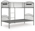 Lanceburg Gray Twin over Twin Bunk Bed with Ladder - PCB400-59