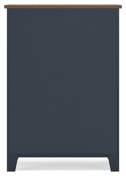 Landocken Brown/Blue Chest of Drawers - B414-45
