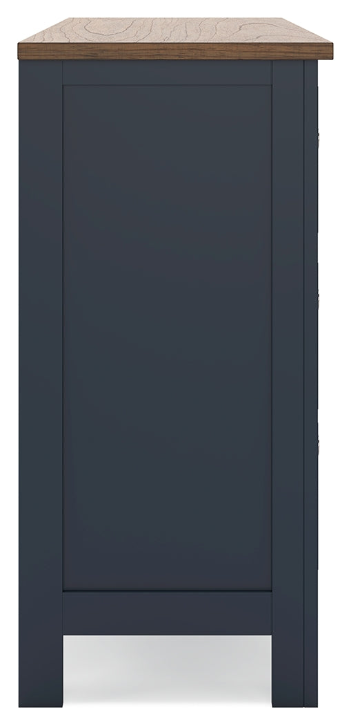 Landocken Brown/Blue Dresser - B414-21