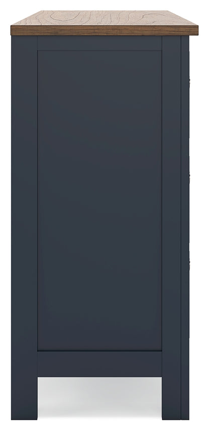 Landocken Brown/Blue Dresser - B414-21