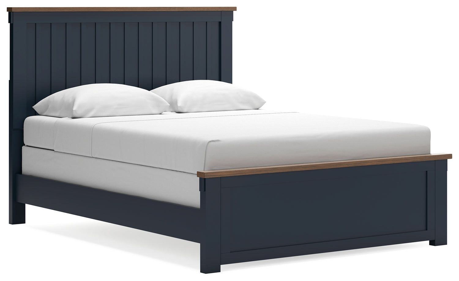 Landocken Brown/Blue Queen Panel Bed, Dresser and Mirror - B414B11