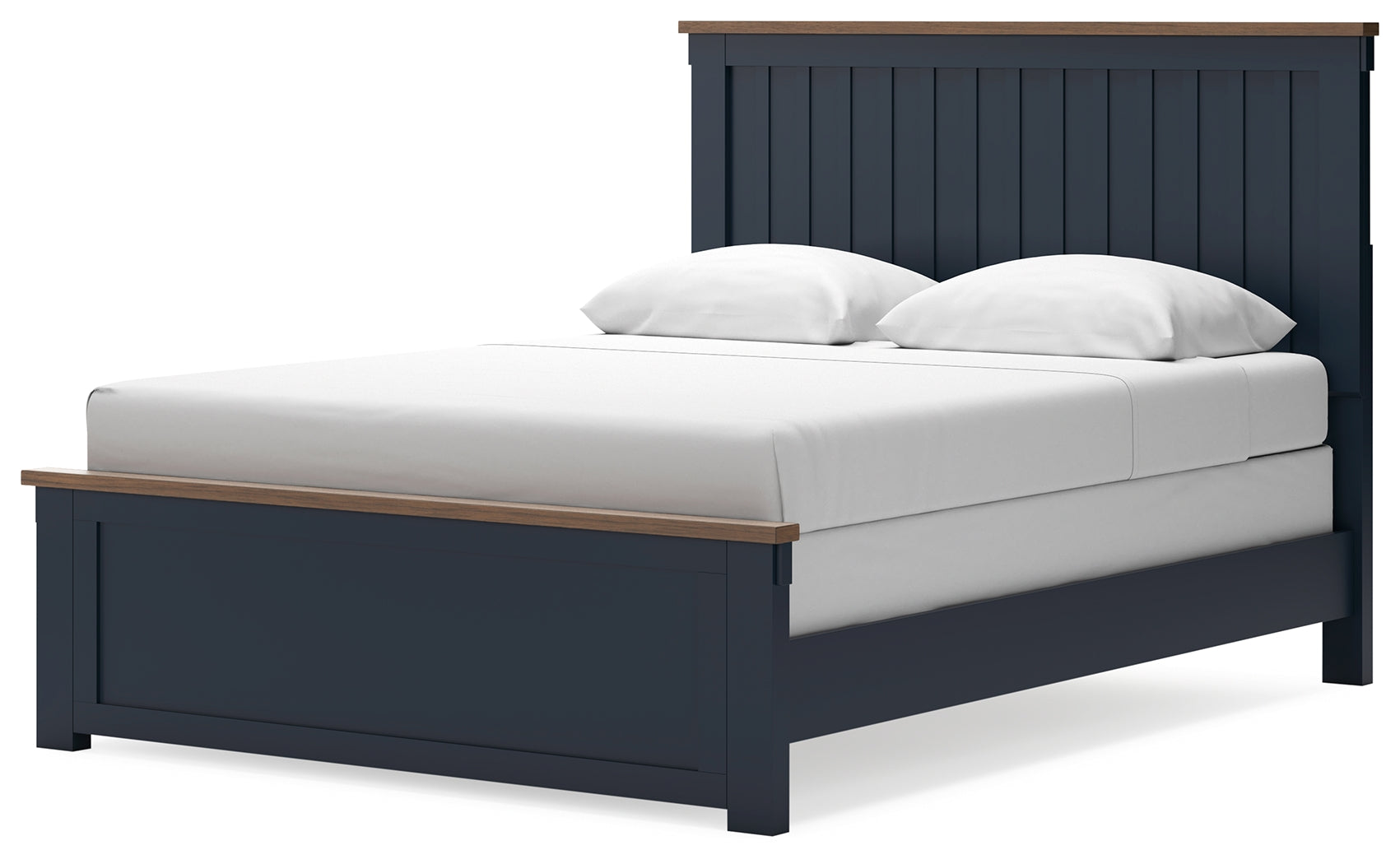 Landocken Brown/Blue Queen Panel Bed, Dresser and Mirror - B414B11