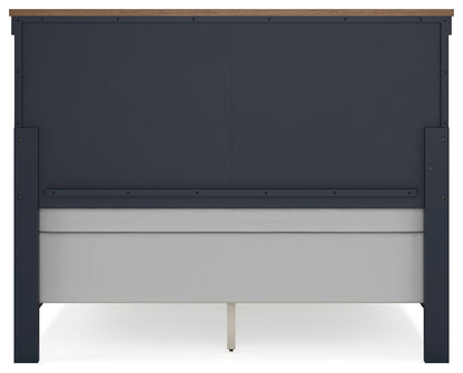 Landocken Brown/Blue Queen Panel Headboard, Dresser and Mirror - B414B12