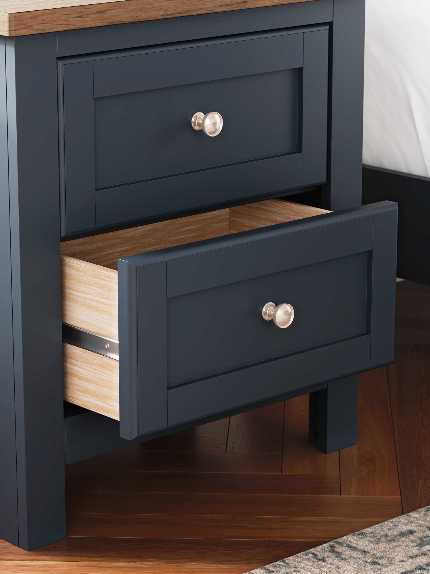Landocken Full Panel Headboard with Dresser and 2 Nightstands in Brown/Blue from Ashley - Luna Furniture