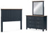 Landocken Full Panel Headboard with Mirrored Dresser in Brown/Blue from Ashley - Luna Furniture