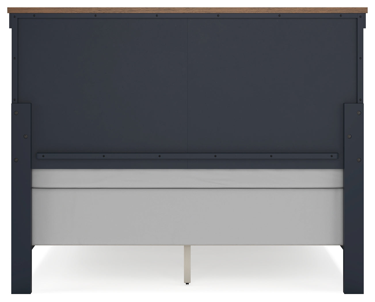 Landocken Queen Panel Headboard with Dresser and 2 Nightstands in Brown/Blue from Ashley - Luna Furniture