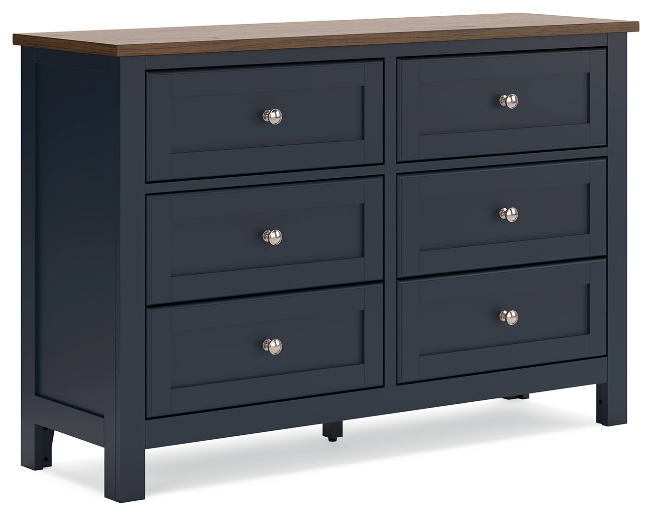 Landocken Queen Panel Headboard with Dresser and 2 Nightstands in Brown/Blue from Ashley - Luna Furniture