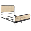 Lanewood Polyethylene PE Rattan Upholstered Metal Eastern King Bed Black - 360250KE