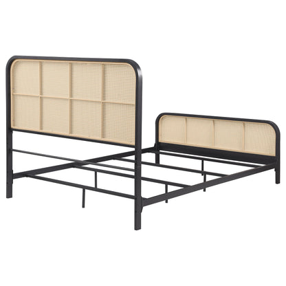 Lanewood Polyethylene PE Rattan Upholstered Metal Eastern King Bed Black - 360250KE