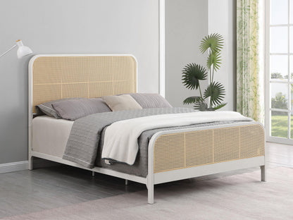 Lanewood Polyethylene PE Rattan Upholstered Metal Eastern King Bed White - 360251KE