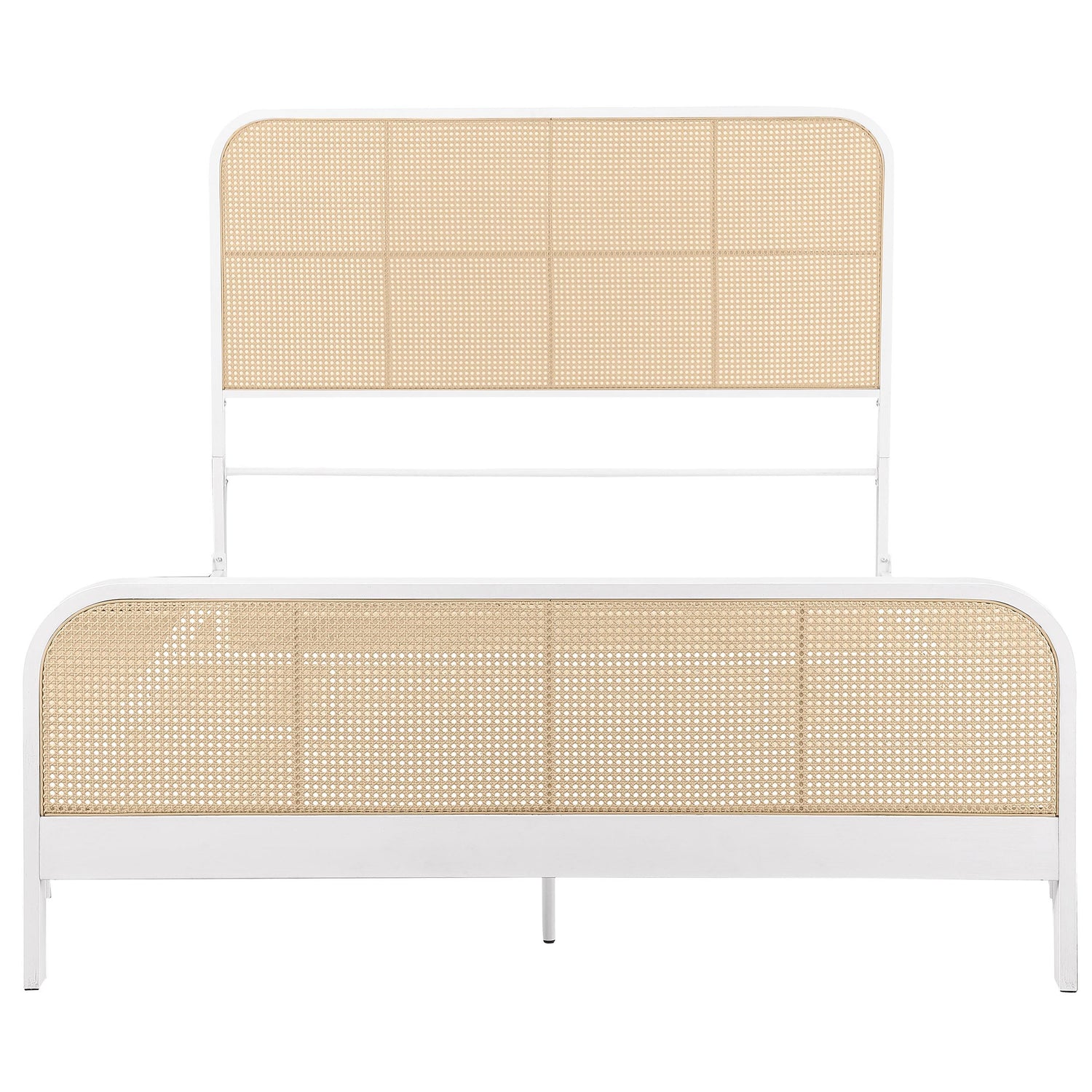 Lanewood Polyethylene PE Rattan Upholstered Metal Eastern King Bed White - 360251KE
