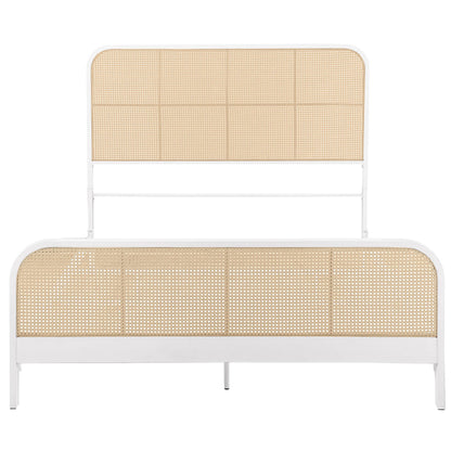Lanewood Polyethylene PE Rattan Upholstered Metal Eastern King Bed White - 360251KE