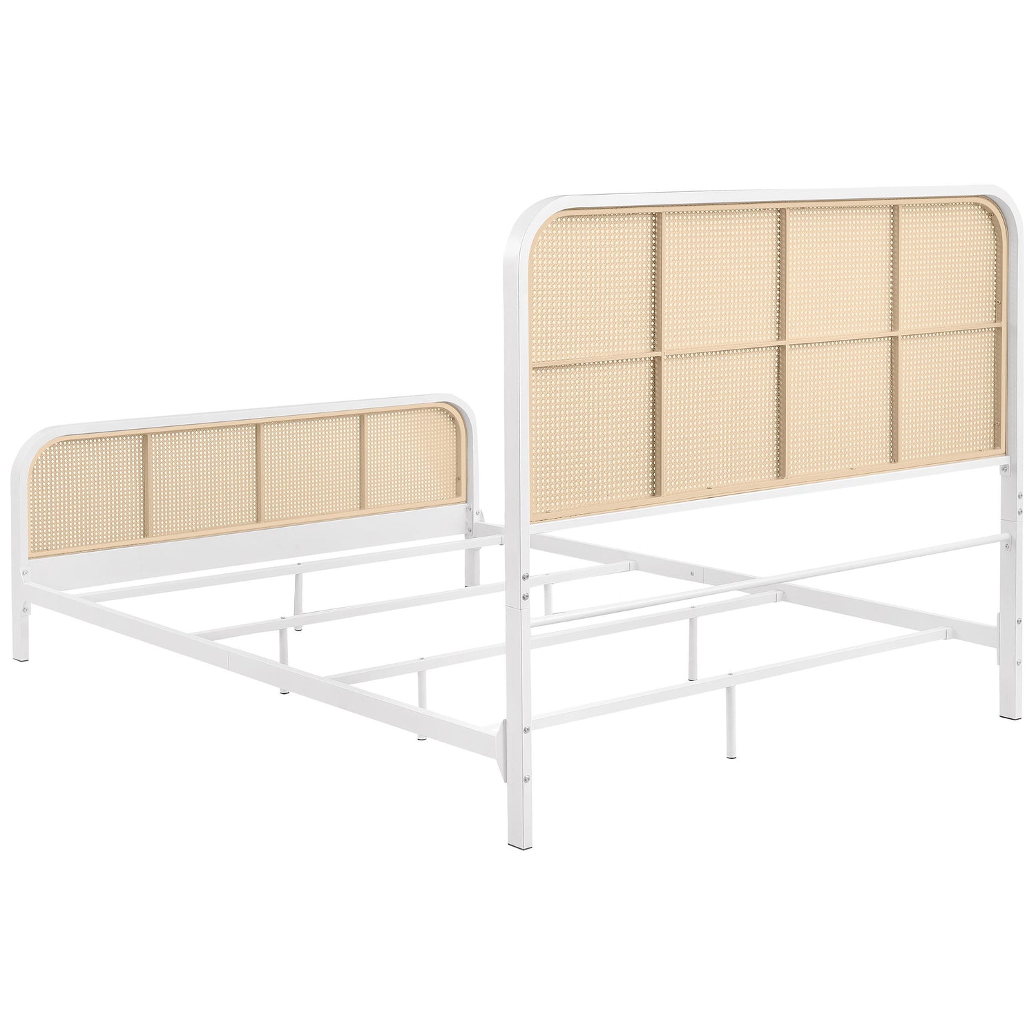Lanewood Polyethylene PE Rattan Upholstered Metal Eastern King Bed White - 360251KE