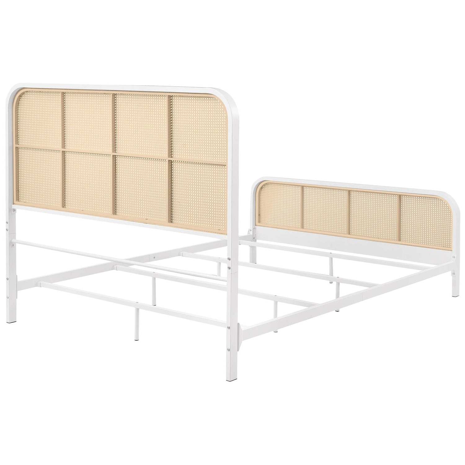 Lanewood Polyethylene PE Rattan Upholstered Metal Eastern King Bed White - 360251KE