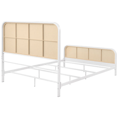 Lanewood Polyethylene PE Rattan Upholstered Metal Eastern King Bed White - 360251KE