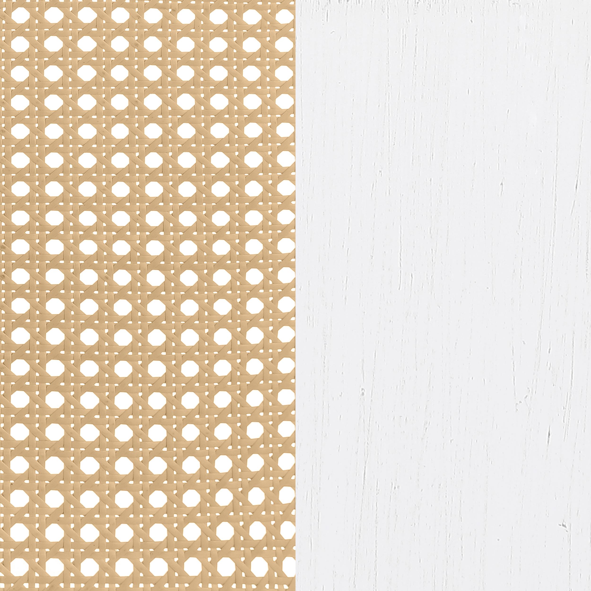 Lanewood Polyethylene PE Rattan Upholstered Metal Queen Bed White - 360251Q