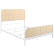 Lanewood Polyethylene PE Rattan Upholstered Metal Queen Bed White - 360251Q
