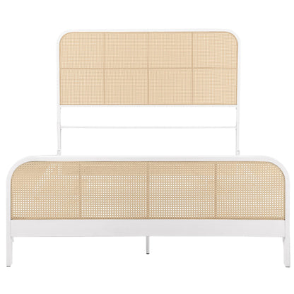 Lanewood Polyethylene PE Rattan Upholstered Metal Queen Bed White - 360251Q