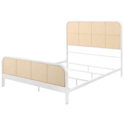 Lanewood Polyethylene PE Rattan Upholstered Metal Queen Bed White - 360251Q