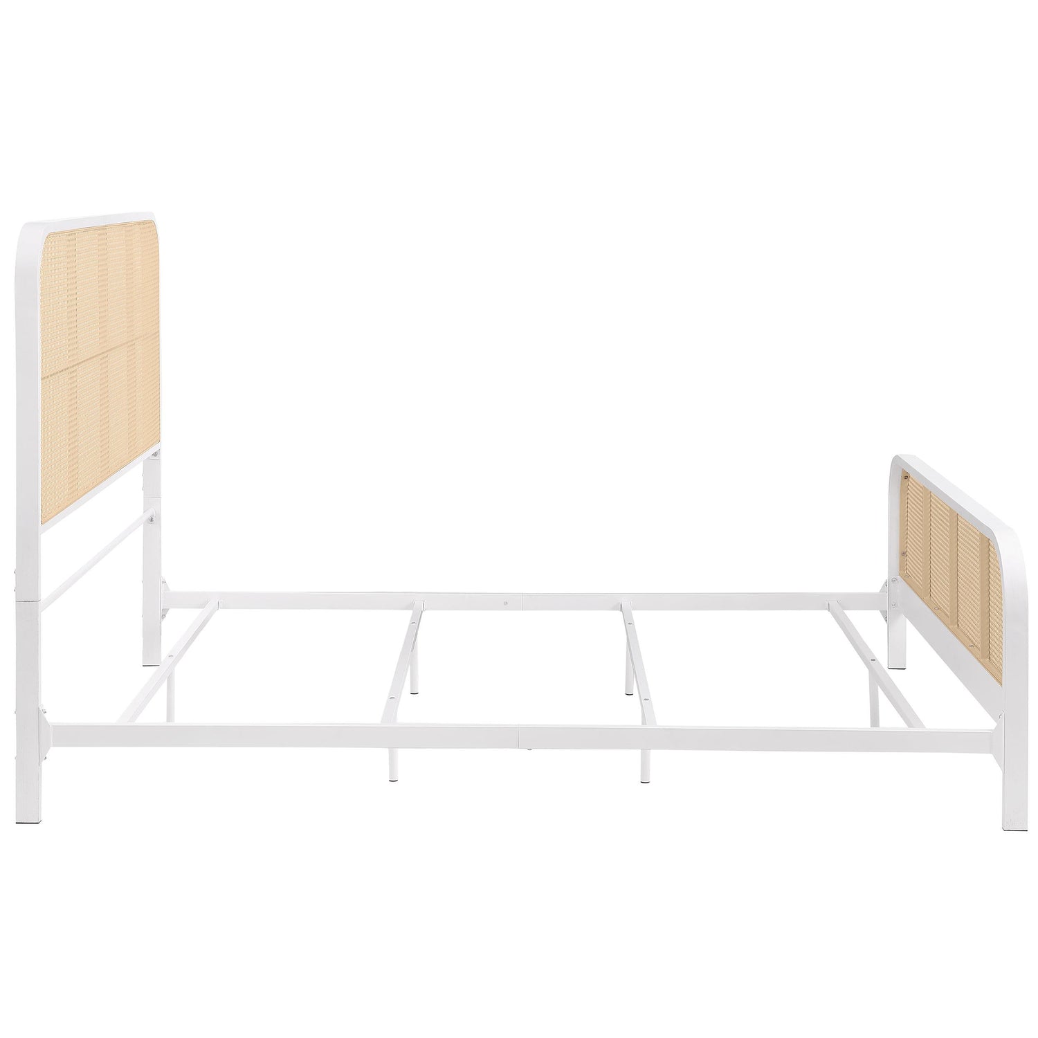 Lanewood Polyethylene PE Rattan Upholstered Metal Queen Bed White - 360251Q