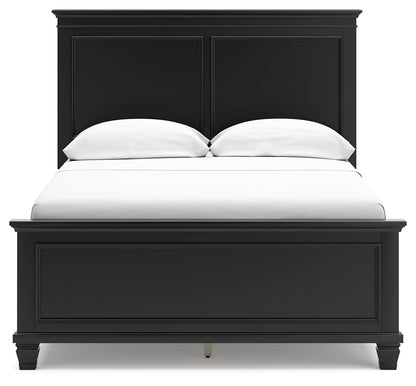 Lanolee Black Full Panel Bed and Chest - B687B12