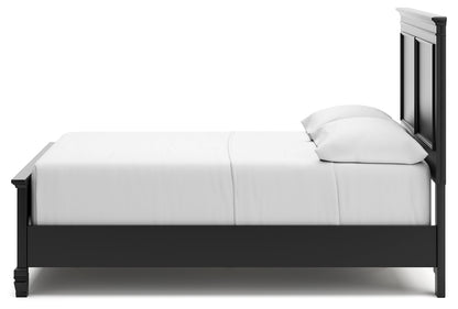 Lanolee Black Full Panel Bed and Chest - B687B12