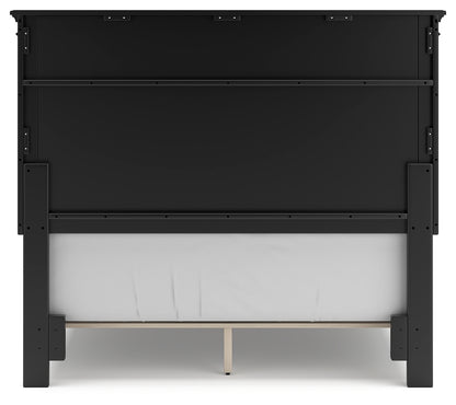 Lanolee Black Full Panel Bed and Chest - B687B12