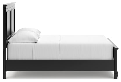 Lanolee Black Full Panel Bed and Chest - B687B12