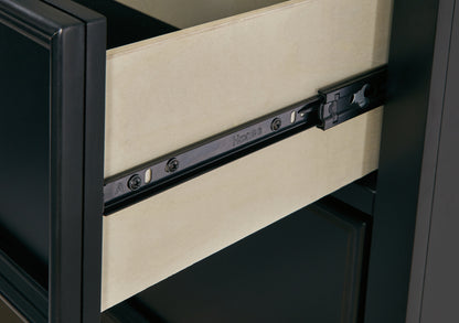 Lanolee Black Full Panel Bed and Chest - B687B12