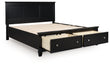 Lanolee Black King Panel Storage Bed - B687B19