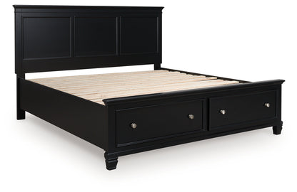 Lanolee Black King Panel Storage Bed - B687B19