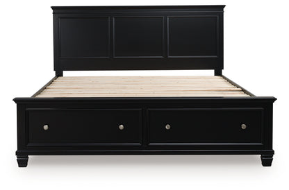 Lanolee Black King Panel Storage Bed - B687B19