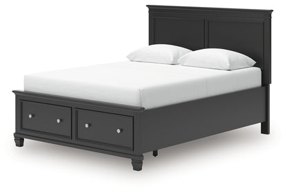 Lanolee Black Queen Panel Storage Bed - B687B17