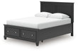 Lanolee Black Queen Panel Storage Bed - B687B17