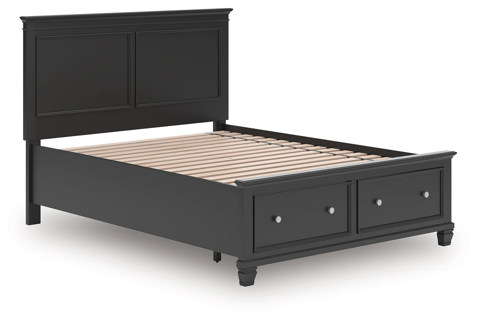 Lanolee Black Queen Panel Storage Bed - B687B17