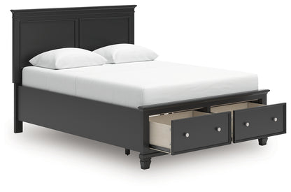 Lanolee Black Queen Panel Storage Bed - B687B17