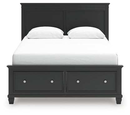 Lanolee Black Queen Panel Storage Bed - B687B17